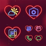 wow valentine neon icon pack android application logo